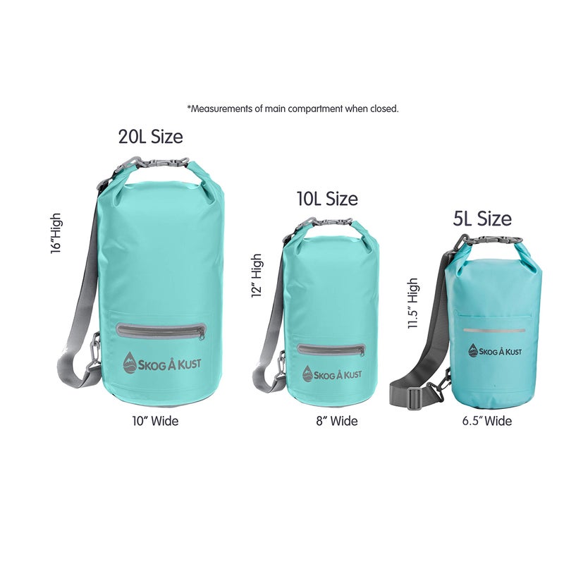 Skog Ã… Kust DrySak - Roll Top Waterproof Bag for Travel & Outdoors - 10L Mint - Image 4